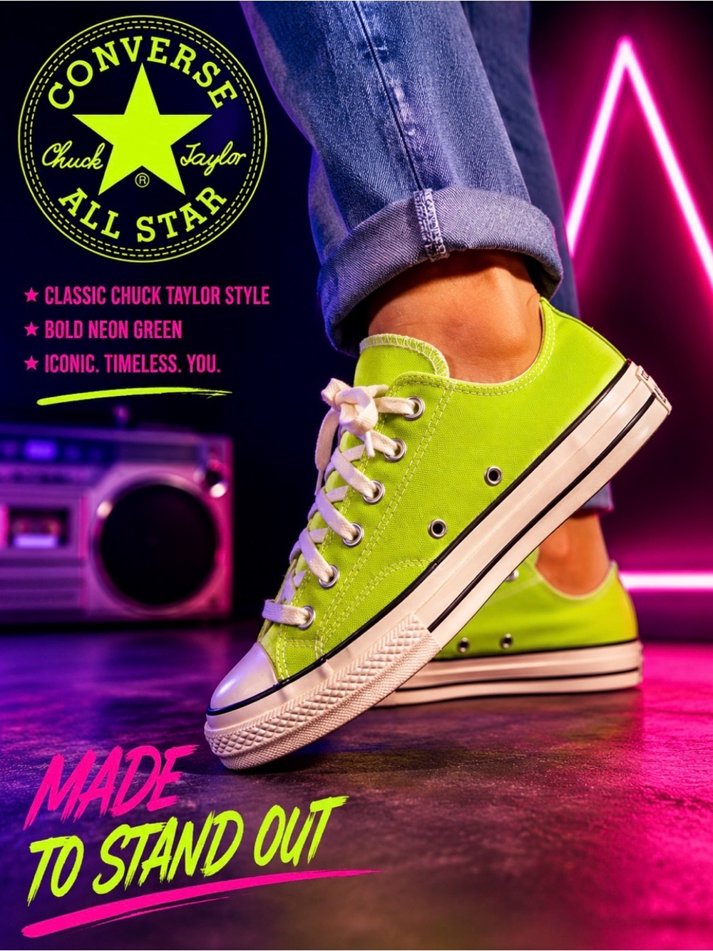 Converse Chuck 70 Low “Lime Twist” 2021 Neon Sneakers Mens 9